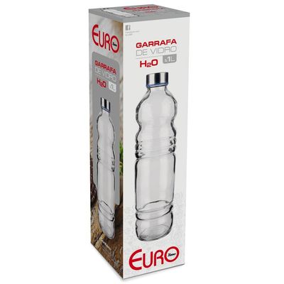 Garrafa Euro Home H2O em Vidro 1L