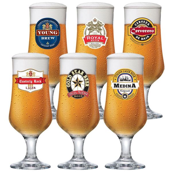 Conjunto de Taças para Cerveja Ruvolo Barcelona 370 ml 6 Peças