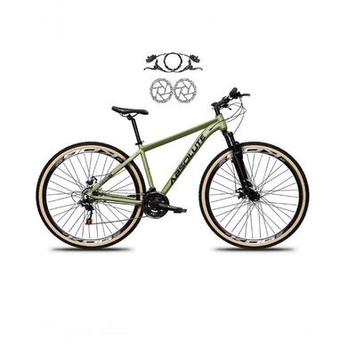 Bicicleta Aro 29 Absolute Nero 5 Alumínio Freio Hidráulico 24v Garfo Suspensão Mtb oliva Tam: 21