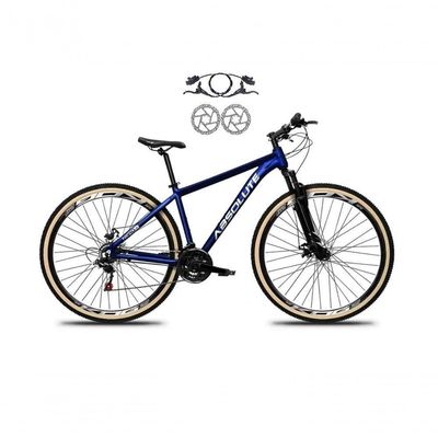 Bicicleta Aro 29 Absolute Nero 5 Alumínio Freio Hidráulico 24v Garfo Suspensão Mtb Azul Tam: 21