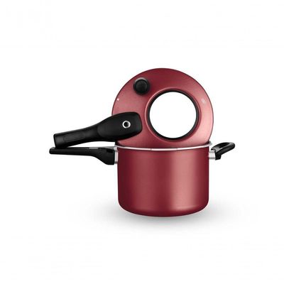 Panela De Pressao Superior Fech. Externo 4,5l Mta Cereja 6601