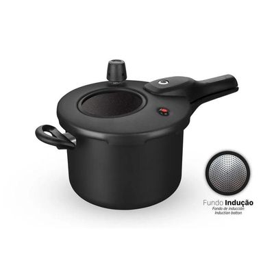 Panela De Pressao Visor Fech. Externo 4,5l Preto Mta 666044