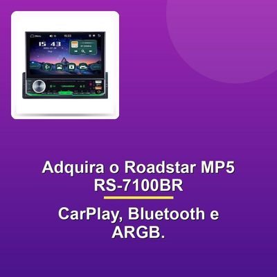Multimídia Roadstar Mp5 Rs-7100br 7 Pol 1 Din Carplay Pro Li