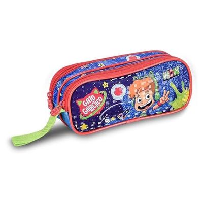Kit Mochila De Rodinhas Estojo E Lancheira Gato Galactico
