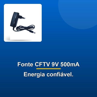 Fonte Chaveada Cftv 9v 500ma Led