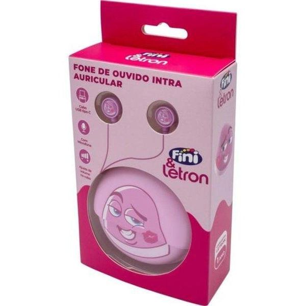 Fone De Ouvido Letron Fini Beijo Rosa