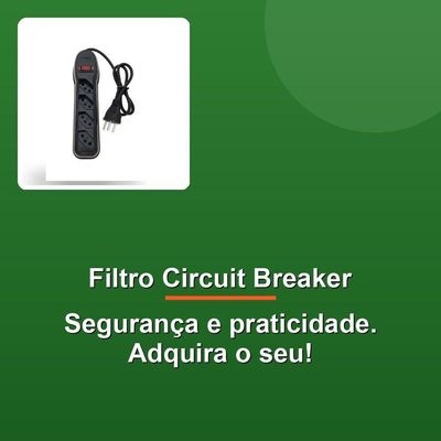 Filtro De Linha Circuit Breaker 4 Tomadas Pp 3x0,75 1m Preto