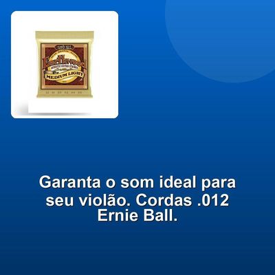 Encordoamento Violão Aço .012 Médio Leve Ernie Ball
