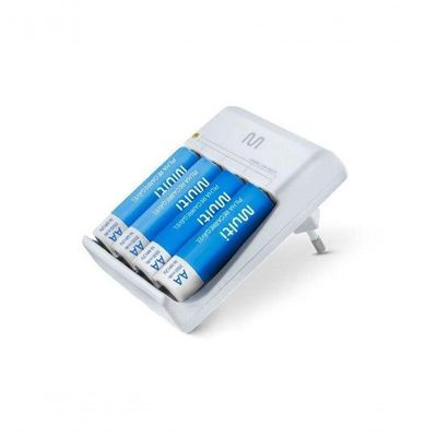 Carregador Bivolt Com 4 Pilhas Aa 2500mah