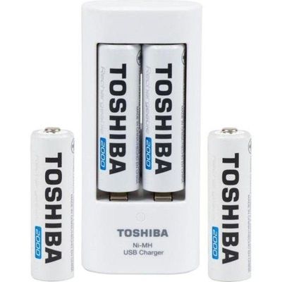 Carregador De Pilha Usb Toshiba 4 Pilhas Aa