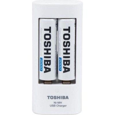 Carregador De Pilha Usb Toshiba 2 Pilhas Aa