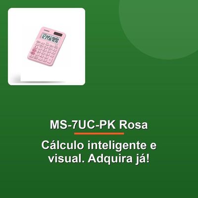 Calculadora Mesa Ms-7uc-pk Rosa 10 Dígitos