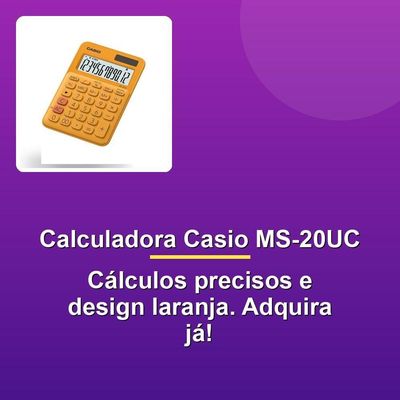 Calculadora Mesa Casio Ms-20uc 12 Dígitos Laranja