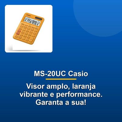 Calculadora Mesa Casio Ms-20uc 12 Dígitos Laranja