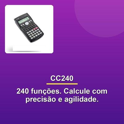 Calculadora Científica 240 Funções Cc240 Preta