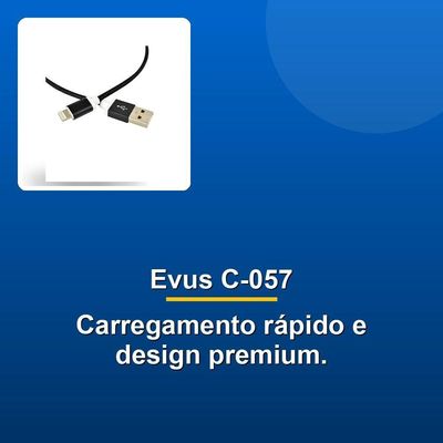 Cabo Usb Evus C-057 Lightning Fast Charge Preto 1.0m
