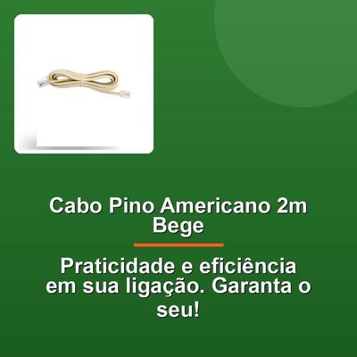 Cabo Telefônico Pino Americano 2m Bege