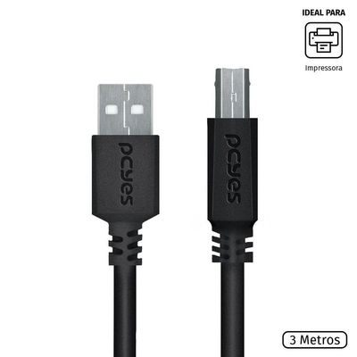 Cabo Usb 2.0 A Macho × Usb B Macho 3m