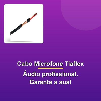 Cabo Microfone Tiaflex Stereo 2x0,14mm 100m
