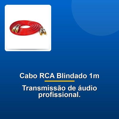 Cabo Rca 2x2 Nwt Profissional Blindado Vermelho 1m