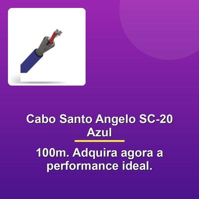 Cabo Microfone Santo Angelo Sc-20 Azul 100m