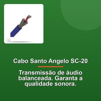 Cabo Microfone Santo Angelo Sc-20 Azul 100m