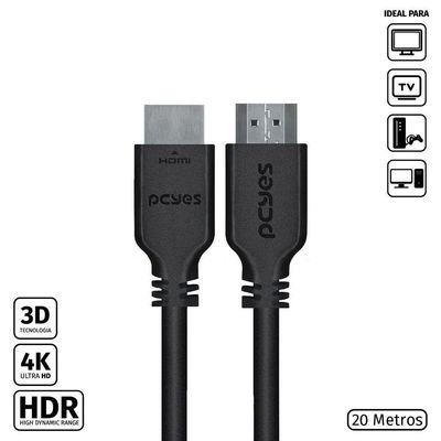 Cabo Hdmi 2.0 4k Puro Cobre 20m