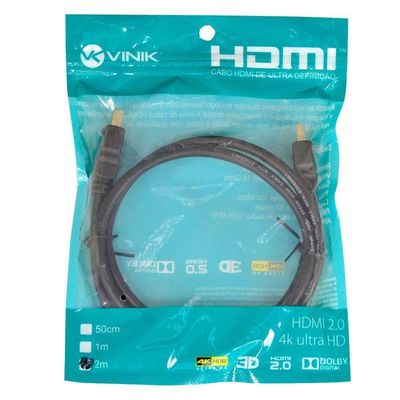 Cabo Hdmi 2.0 4k Ultra Hd 3d 2m