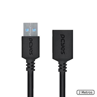 Cabo Extensor Usb A3.0 Macho Fêmea Puro Cobre 2m