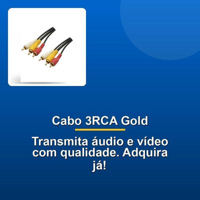 Cabo De áudio E Vídeo 3rca +3rca Gold 1,80m Emborrachado