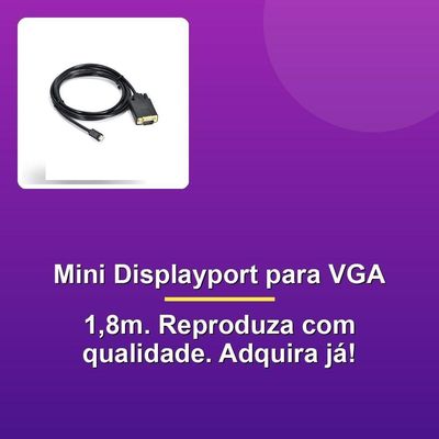 Cabo Adaptador Mini Displayport Vga 1.80m