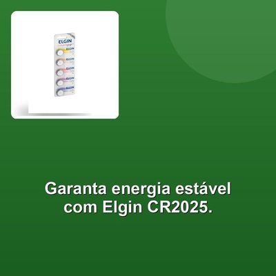 Bateria Lithium Elgin Cr2025 Botão 3v