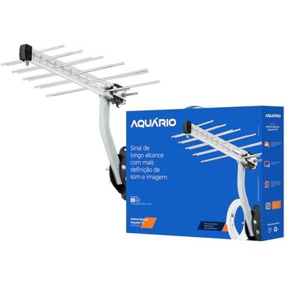 Antena Digital Externa Log Tv 12dbi 20 Elem. Kit Inst.