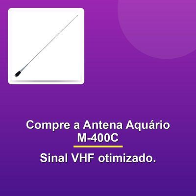 Antena Móvel Aquário M-400c 5-8 De Onda Para Rádio Vhf