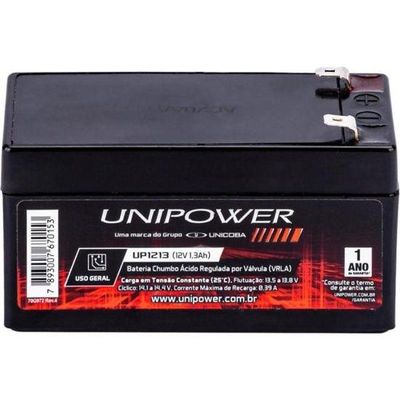 Bateria Selada Unipower 12v 1,3ah