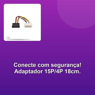Adaptador Energia Sata 15p 4p 18cm