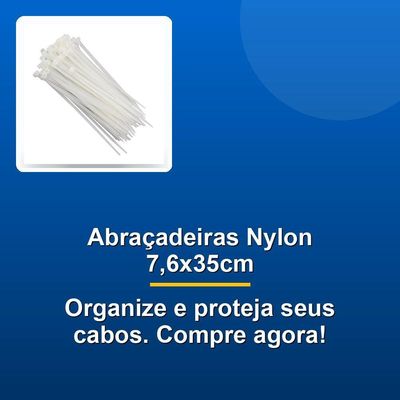 Abraçadeira Nylon Western 7,6x35cm 100 Unidades Branco