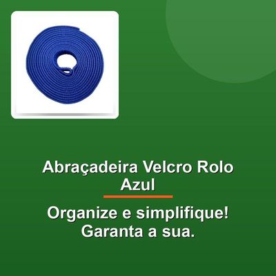 Abraçadeira Velcro Rolo Com 3 Metros Azul Muvc0005