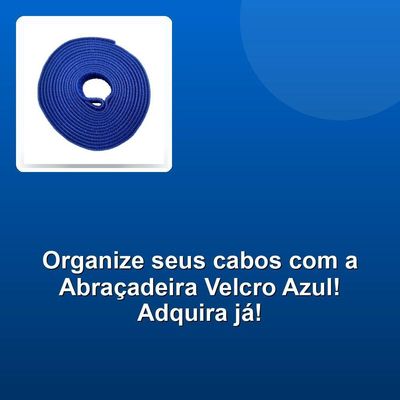 Abraçadeira Velcro Rolo Com 3 Metros Azul Muvc0005