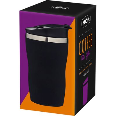 Copo Aço Inox 450ml Coffee To Go - Preto