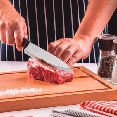 Faca para Carne Tramontina Chef 8” Plenus Inox - Preta