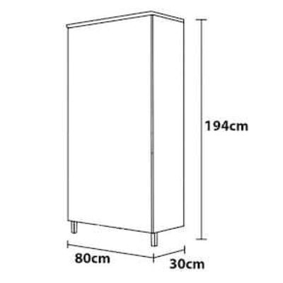 Paneleiro Itatiaia Tarsila com 6 Portas e 5 Prateleiras - Branco - 80cm de largura