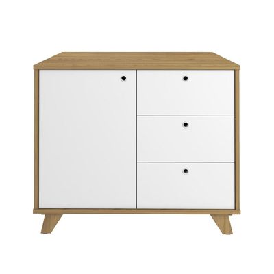 Balcão Armário Artany Lugano com 1 Porta e 3 Gavetas - Olmo/Branco