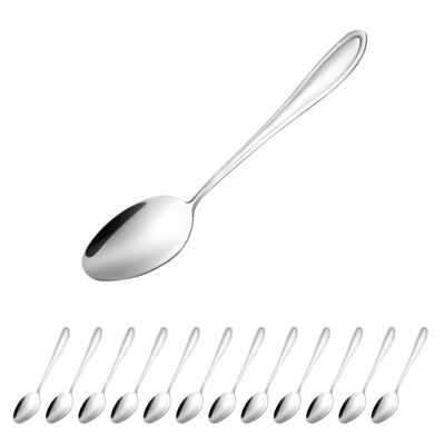 Jogo com 12 Colher de Chá Aço Inox Premium Alto Brilho