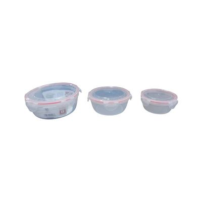 Jogo 3 Potes Hermético Redondo com Tampa 320ml/580ml/1000ml