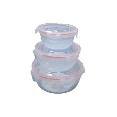 Jogo 3 Potes Hermético Redondo com Tampa 320ml/580ml/1000ml