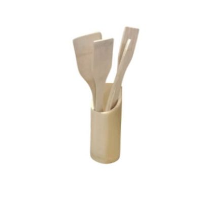 Conjunto com 5 Peças Utensílio de Cozinha de Bambu Natural