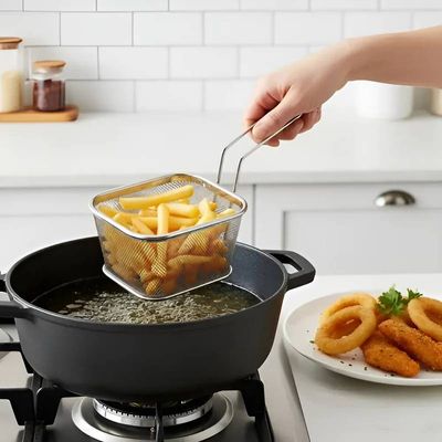 Cesto para Fritura Inox 21cm x 06cm Ideal p/ Servir Porções