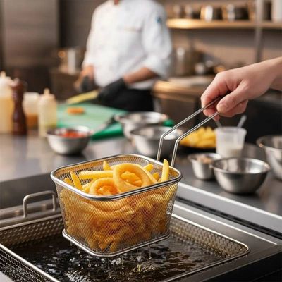 Cesto para Fritura Inox 21cm x 06cm Ideal p/ Servir Porções