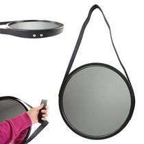 17671347965291 Espelho Decorativo de Pendurar Pequeno Redondo 33cm Preto